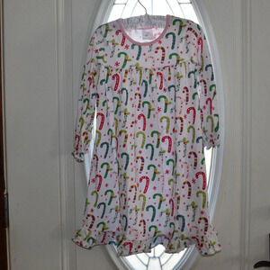 STITCHY FISH Boutique Girls Candy Cane Nightgown Size 6